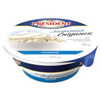 President Salted Cottage Cheese with Sour Cream 9% 180g - buy, prices for ULTRAMARKET - photo 2