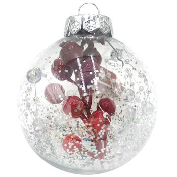 Куля ялинкова декорована прозора 8см - купити, ціни на Чудо Маркет - фото 3