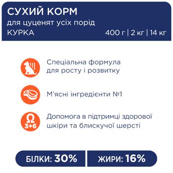 Корм сухий Club 4 Paws Premium з куркою для цуценят всіх порід 14кг - купити, ціни на Auchan - фото 3