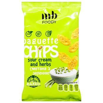 MB Foody Baguette Chips Sour Cream with Herbs Wheat Rusks 35g - buy, prices for METRO - photo 1