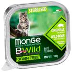Корм вологий Monge Bwild Grain Free з диким кабаном та овочами для стерилізованих котів 100г