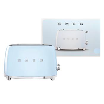 Smeg 50x Electric Toaster for 2 Toasts Pastel Blue