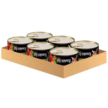 Упаковка вологого корму для кошенят Savory Kitten 6 шт х 200 г - індичка - купить, цены на MasterZoo - фото 1