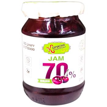 Korysna Kondyterska Cherry Jam with Stevia 270g - buy, prices for Chudo Market - photo 1