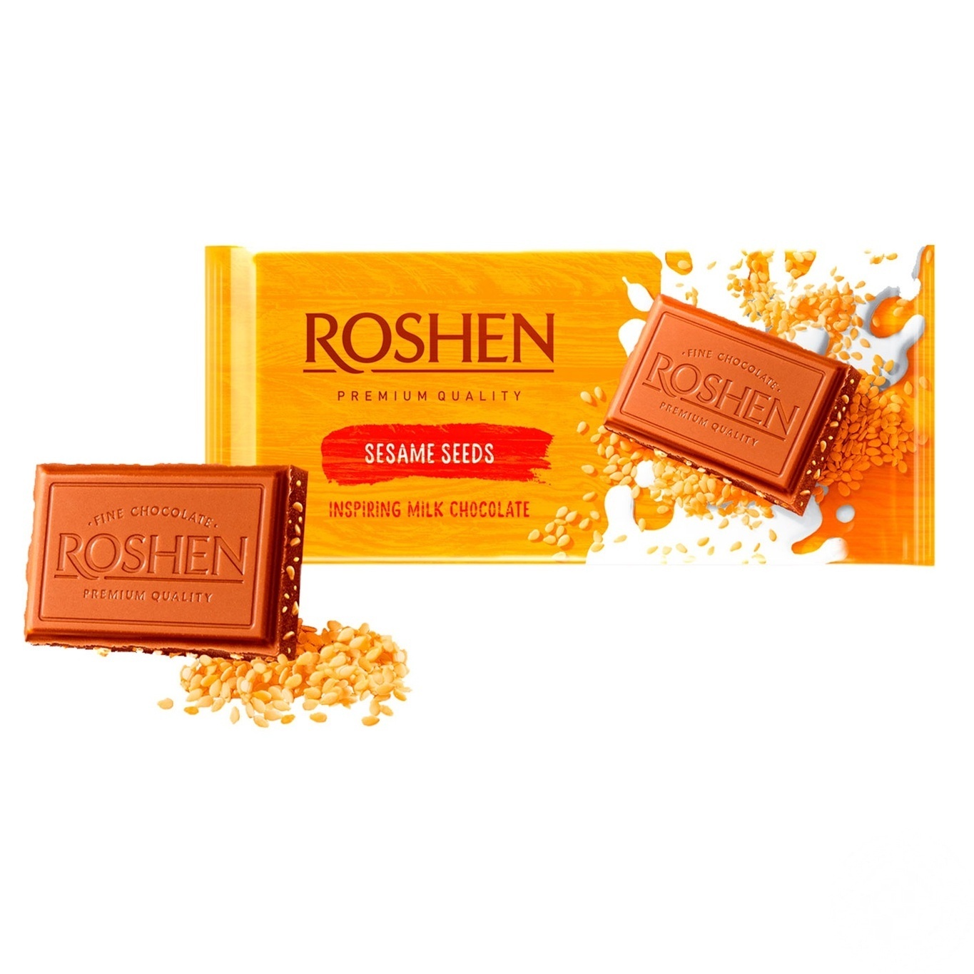 

Шоколад молочный Roshen с сезамом 90г