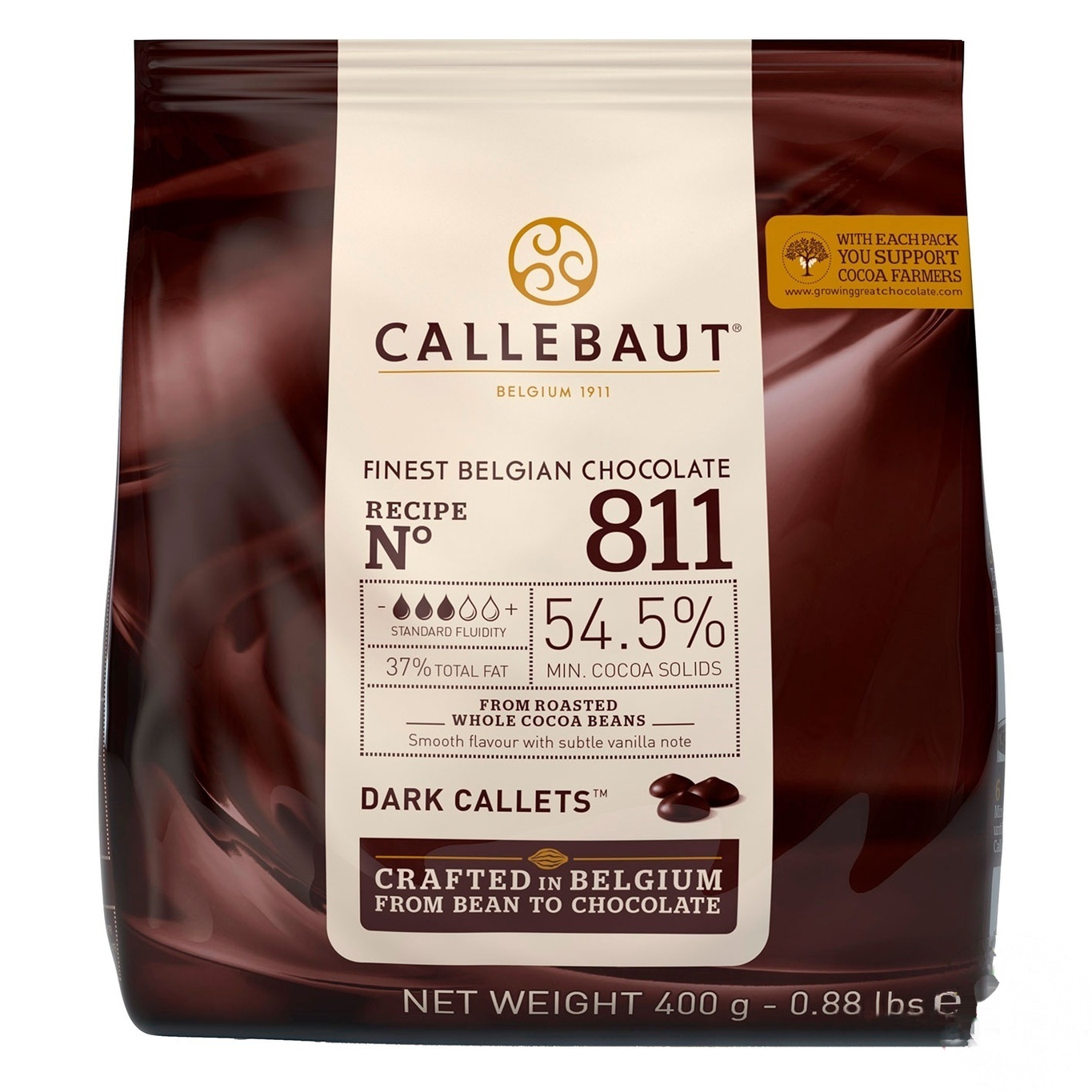 

Шоколад Callebaut темный каллеты 54,5% 400г