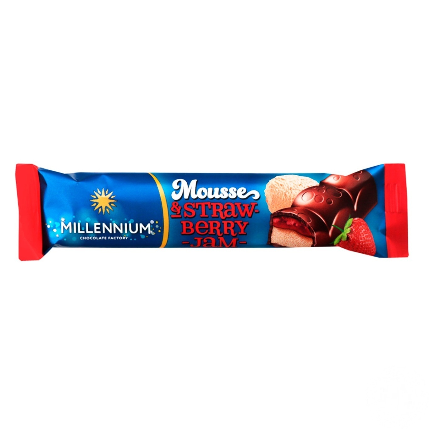 

Шоколад молочный Millennium Mousse с муссовой и клубничной начинкой 33г