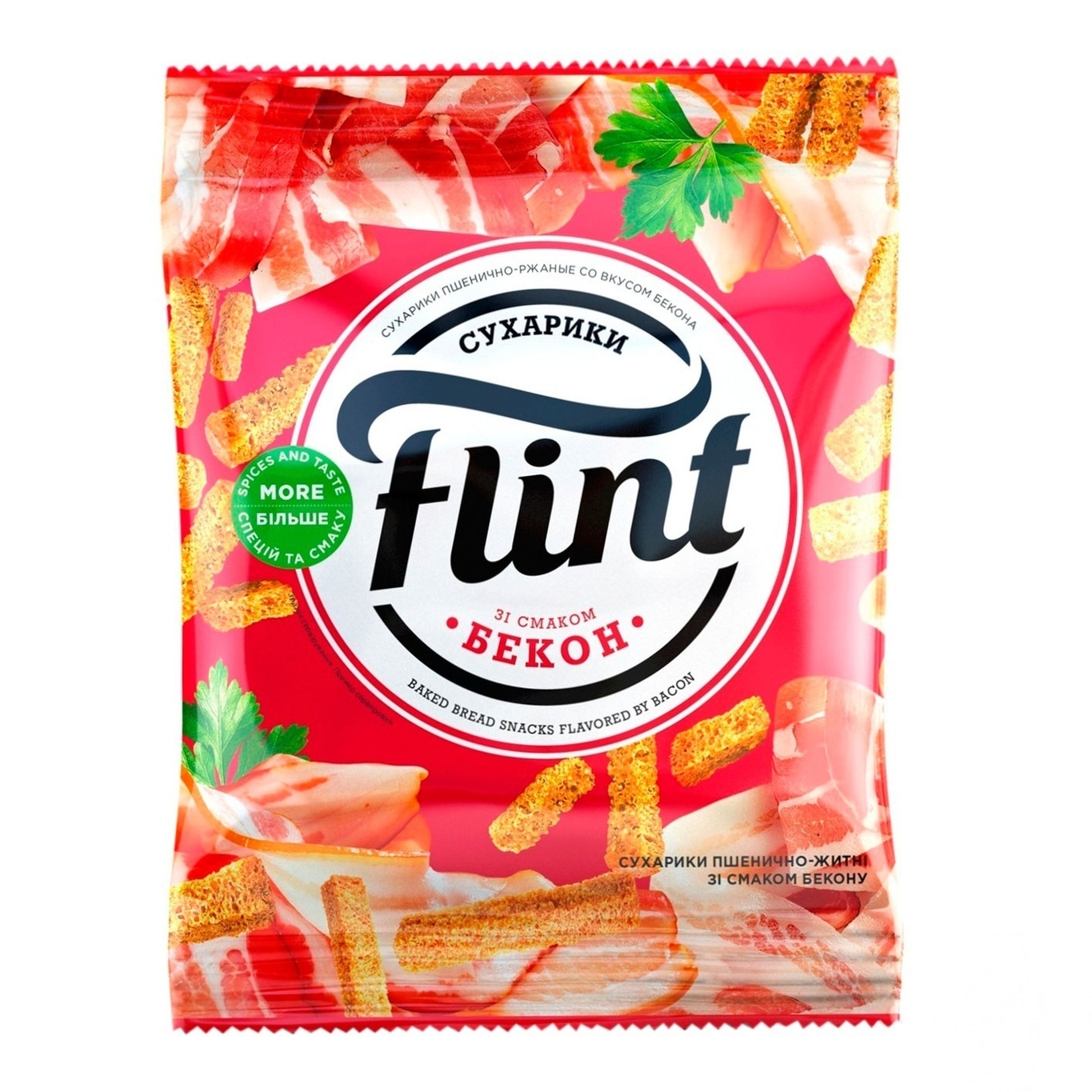 

Сухарики Flint пшенично-ржаные со вкусом бекона 70г
