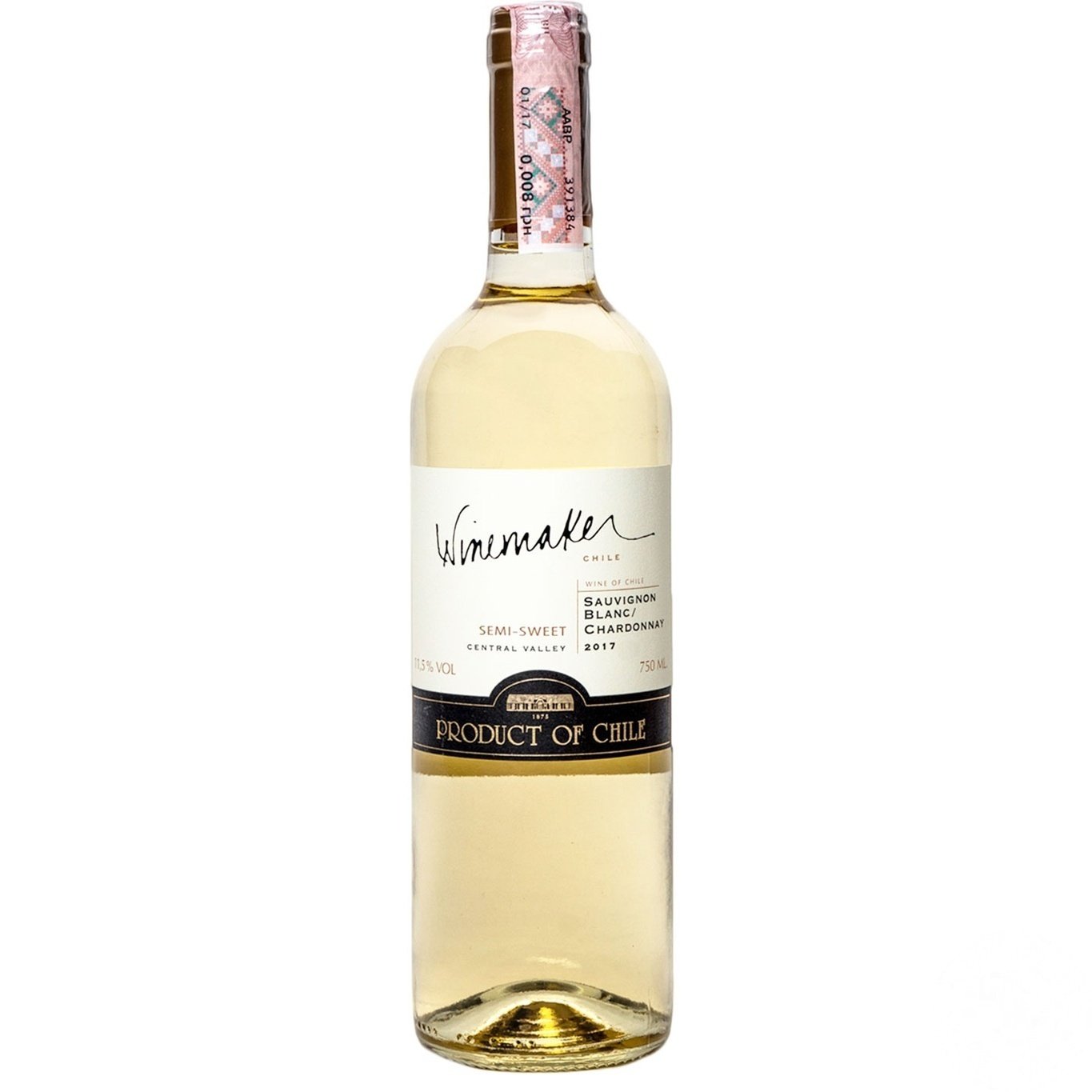 

Вино Winemaker Совиньон Блан-Шардоне белое полусладкое 12% 0,75л