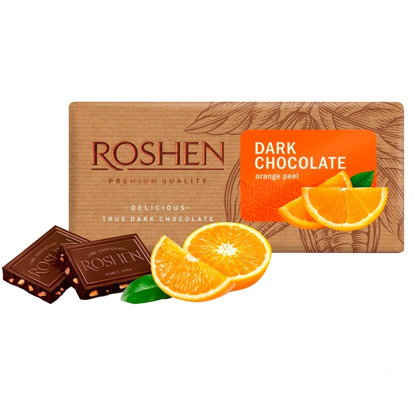 

Шоколад черный Roshen с апельсиновой цедрой 90г