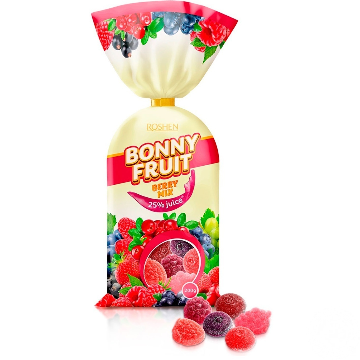 

Конфеты желейные Roshen Bonny-Fruit ягодный микс 200г