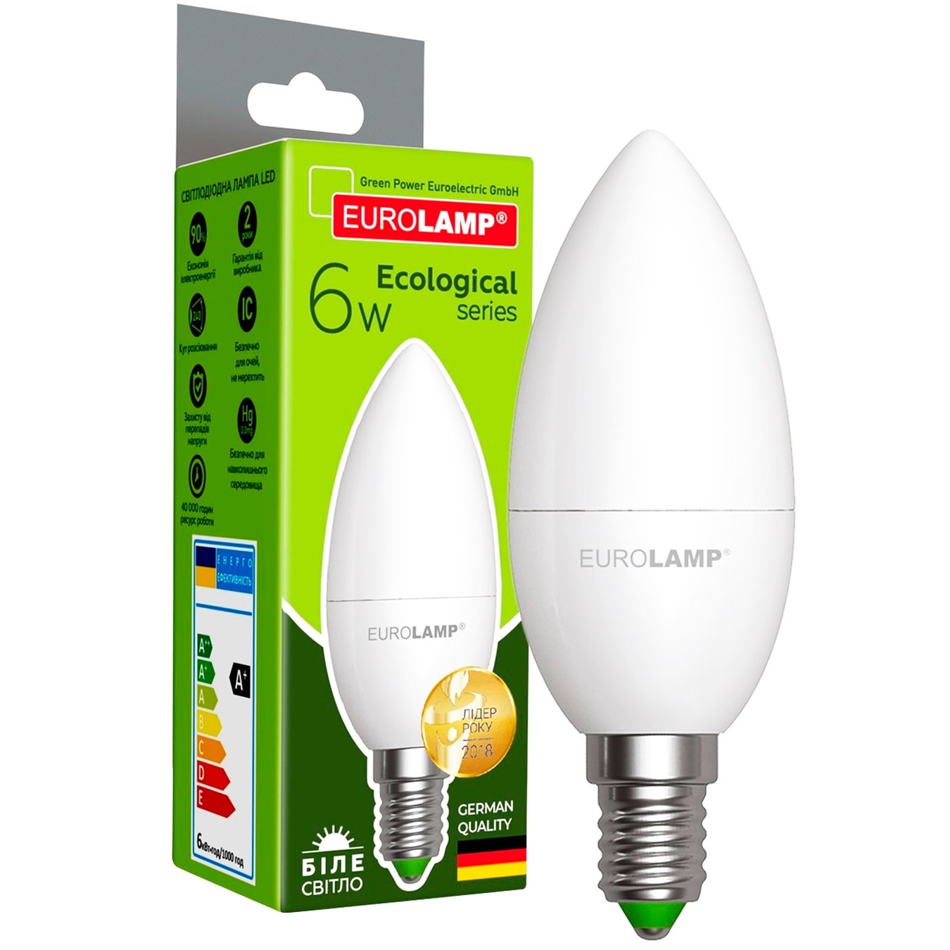 

Лампа светодиодная Eurolamp LED E14 6W 4000K