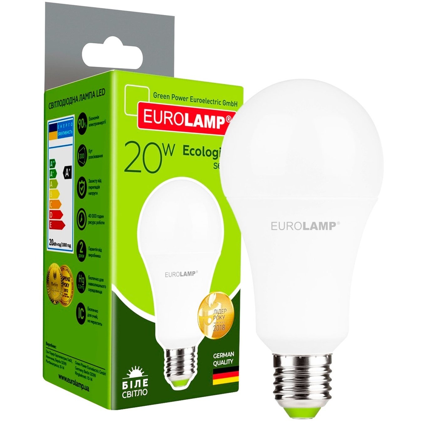 

Лампа светодиодная Eurolamp LED ЕКО A75 20W E27 4000K