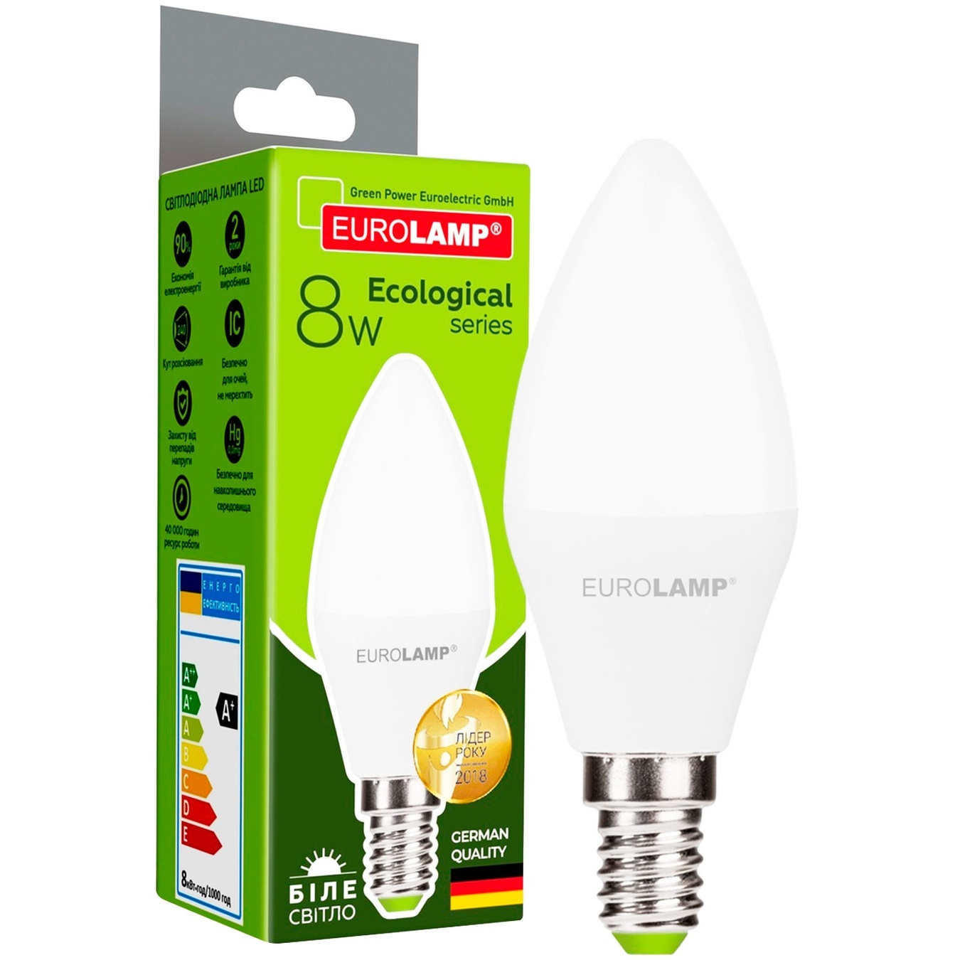 

Светодиодная лампа EUROLAMP CL 8W E14 4000K