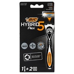 BIC Hybrid 5 Flex Men's Razor with 2 Replaceable Cartridges