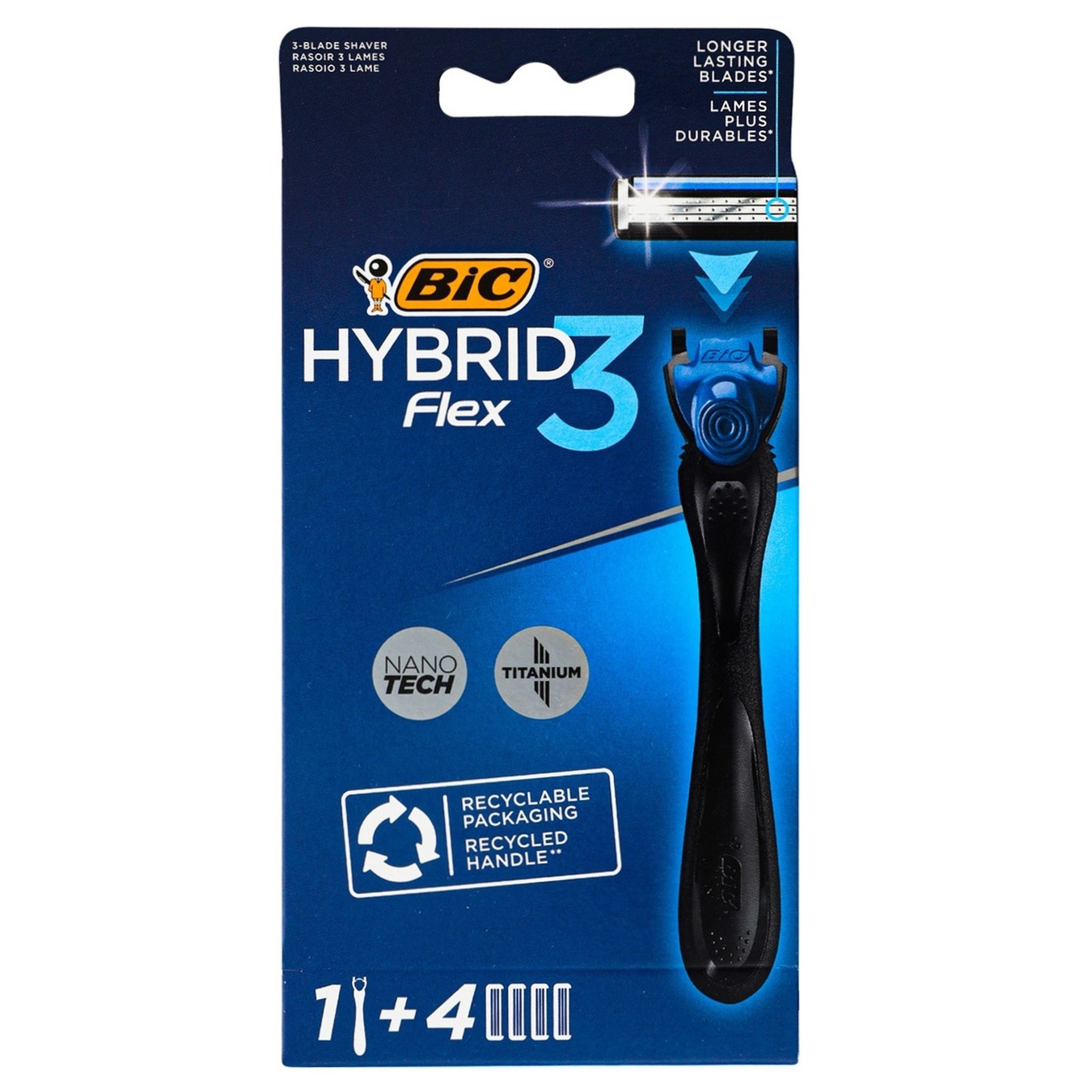 

Бритва BIC Flex 3 Hybrid с 4 сменными картриджами