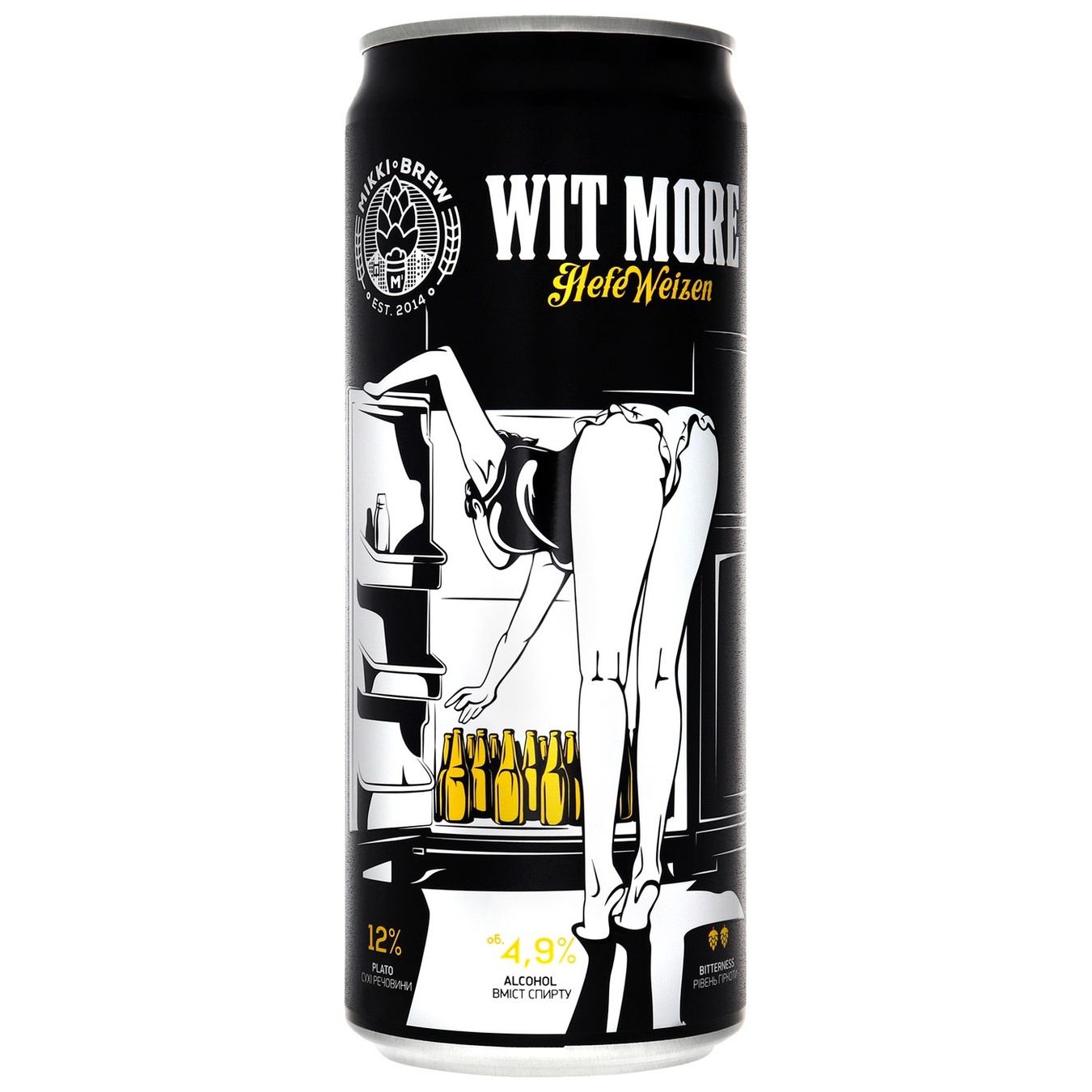 

Пиво Mikki Wit More Hefe Weizen светлое пшеничное 4,9% 0,33л