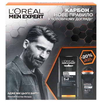 Набір подарунковий L`Oreal Paris Men Expert Карбоновий захист Набір подарунковий L`Oreal Paris Men Expert Карбоновий захист - купити, ціни на - фото 2
