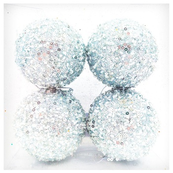 Tarrington House Set of Silver-Blue Christmas Tree Balls 80mm 4pcs - buy, prices for METRO - photo 2