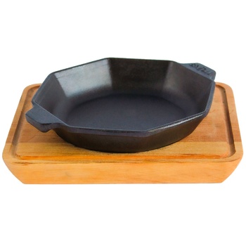 Brizoll Portioned Octagonal Cast-Iron Frying Pan with Stand 8х140х25mm - buy, prices for METRO - photo 1