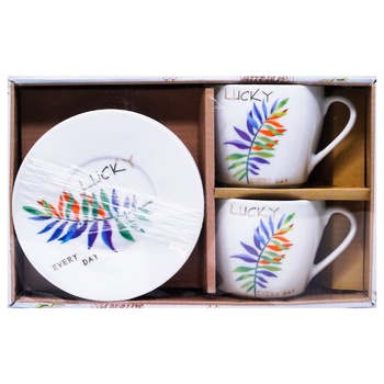 ZED Tropical Leaves Cup and Saucer Gift Set  2pcs - buy, prices for EKO Market - photo 2