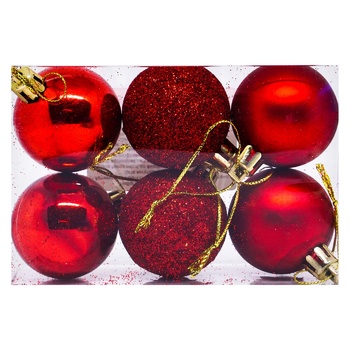 ZED Ball Set of Christmas Decorations 4cm 6pcs - buy, prices for - photo 3