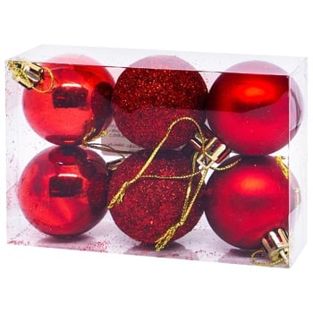 ZED Ball Set of Christmas Decorations 4cm 6pcs - buy, prices for - photo 4