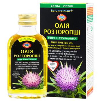 Масло расторопши Golden Kings of Ukraine первого холодного отжима нерафинированное 100мл - купить, цены на КОСМОС - фото 1
