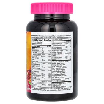 Мультивітаміни і мінерали для жінок 50+ Nature's Way Alive! Women's Premium Gummy Multivitamin зі смаком винограду, вишні, лохини і асаї 75 жувальних цукерок - купити, ціни на Біотус - фото 2