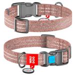 Waudog Re-Cotton Reflective Dog Collar with QR Passport 25-35cm/15mm Brown