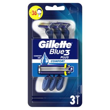 Бритвы одноразовые мужские Gillette Blue 3 Comfort 3шт - купить, цены на Auchan - фото 2