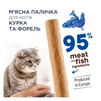 Лакомство для кошек Club 4 Paws Premium с курицей и форелью палочка 5г - купить, цены на MasterZoo - фото 2