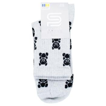 Носки Premier Socks Эконом женские классические Мишки р.23-25 серый - купить, цены на ЕКО Маркет - фото 1