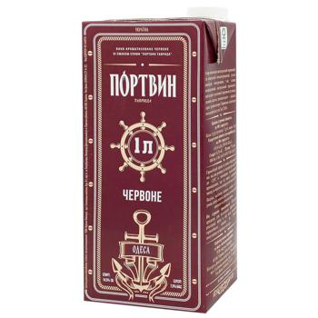 Вино Портвин Таврида красное 14,5% 1л - купить, цены на Чудо Маркет - фото 1