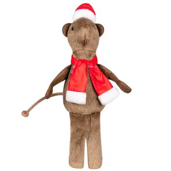 Игрушка для собак Pet Fun Новогодний сурикат с пищалкой и шуршалом 10х35см - купить, цены на MasterZoo - фото 1