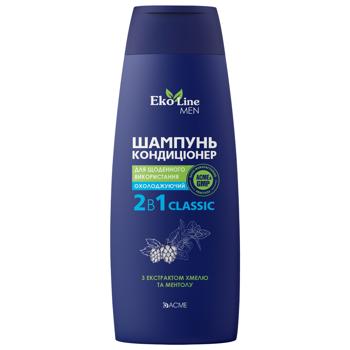 Eko Line Men Shampoo and Conditioner with Cooling Effect for All Hair Types 2in1 400ml - buy, prices for NOVUS - photo 1