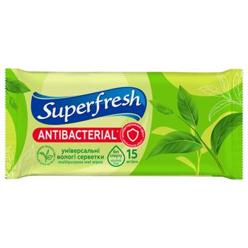 Салфетки влажные Superfresh антибактериальные 15шт