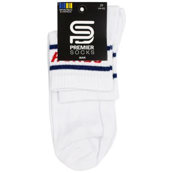 Premier Socks Men's Quarter Crew Socks s.25, 27, 29 White