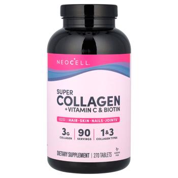 Колаген + вітамін С та біотин, Collagen, + Vitamin C & Biotin, NeoCell, супер, 270 таблеток - купити, ціни на Біотус - фото 1