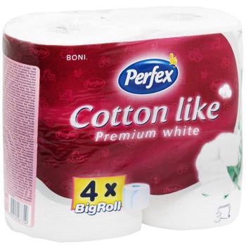 Туалетний папір Perfex Cotton Like Premium White 3-шаровий 4шт - купити, ціни на - фото 3