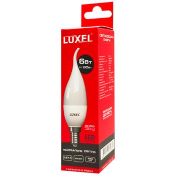 Luxel LED Candle Neutral Light Lamp 6W C37 E27 4000K 047-NE