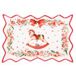 Bona Di Christmas Fantasy Rectangular Porcelain Figured Dish 25cm