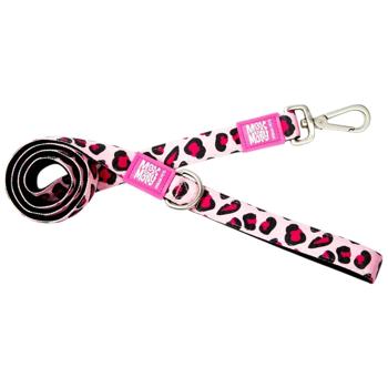 Max Molly Short Leash Рожевий леопард повідець для собак 1,2 м х 1,5 см - різнокольоровий - купить, цены на MasterZoo - фото 1