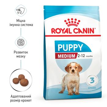 Корм сухий Royal Canin Medium Puppy з домашньою птицею для цуценят середніх порід 3кг - купити, ціни на MasterZoo - фото 3