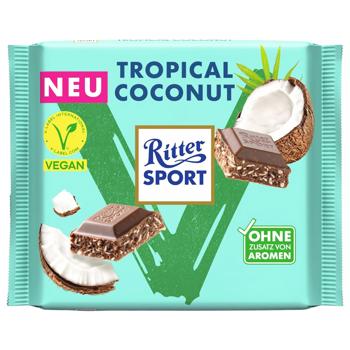 Шоколад молочный Ritter Sport с кокосом веганский 100г - купить, цены на КОСМОС - фото 1