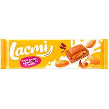 Roshen Lacmi Milk Chocolate with Whole Almonds and Caramel and Almonds Filling 300g - buy, prices for NOVUS - photo 3