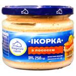 Продукт з ікрою скандинавської риби та лососем Водний Світ Ікорка 250г