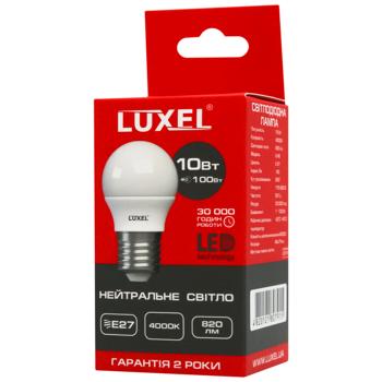 Лампа Luxel LED нейтральный свет 10Вт G45 E27 4000К 058-NЕ