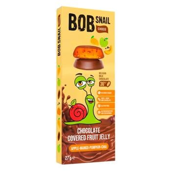 Bob Snail marmalade apple-mango-pumpkin-chia in chocolate with without sugar 27g - buy, prices for Auchan - photo 1