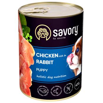Savory Wet Food with Chicken and Rabbit for Puppies of All Breeds 5+1pcs x 400g - buy, prices for MasterZoo - photo 4